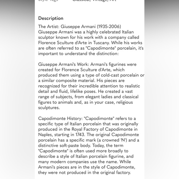 Giuseppe Armani Ecstasy woman model 1818F Italian sculpture. - Picture 11 of 15